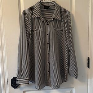 Alex Marie Black/white Striped blouse